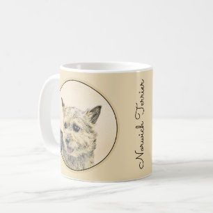 Caneca De Café Pintura de Terrier Norwich - Arte de Cachorro Orig