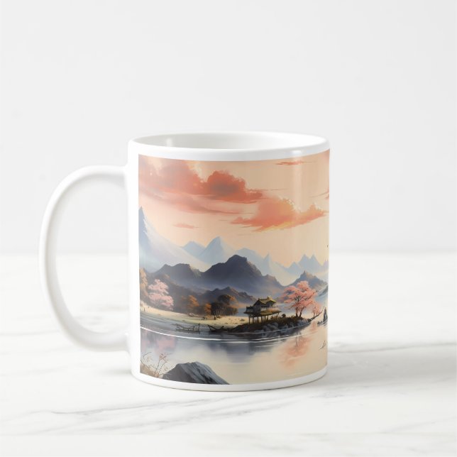 Caneca De Café pintura de tinta primavera (Esquerda)