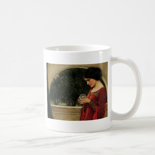 Caneca De Café Pintura de Waterhouse da Mulher Cristal Ball (Direita)