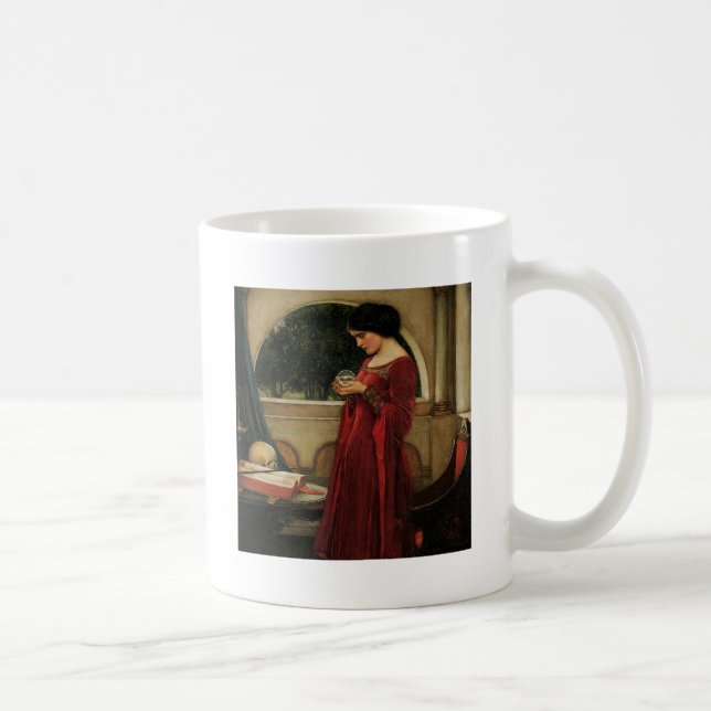 Caneca De Café Pintura de Waterhouse da Mulher Cristal Ball (Direita)