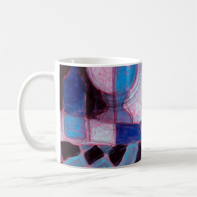 Caneca De Café Pintura/desenho de vida útil estilizada em bosque (Esquerda)
