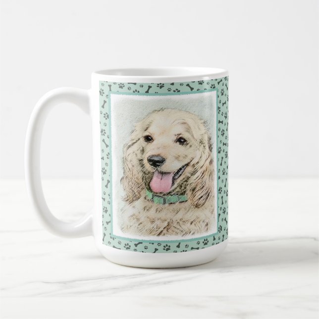 Caneca De Café Pintura do Cocker Spaniel Buff - Arte Original par (Esquerda)