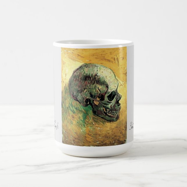 Caneca De Café Pintura do crânio, Van Gogh - Pintura Familiar (Centro)