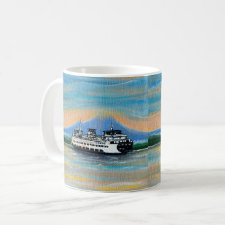 Caneca De Café Pintura do Ferry ao Nascer do Sol