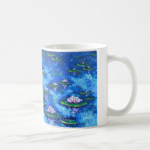 Caneca De Café Pintura do lírio de água, arte da flor, flores