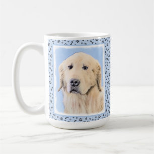 Caneca De Café Pintura do ouro Retriever - Arte Cachorra Original
