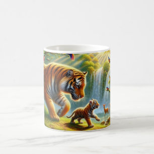 Caneca De Café Pintura do Paraíso da Selva Whimsical