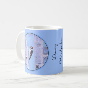 Caneca De Café Pintura do Pica-Pau Downy - Arte Original