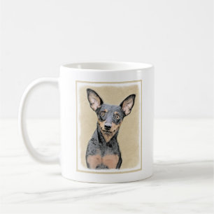 Caneca De Café Pintura do Pinscher Miniatura Arte Original de Cac