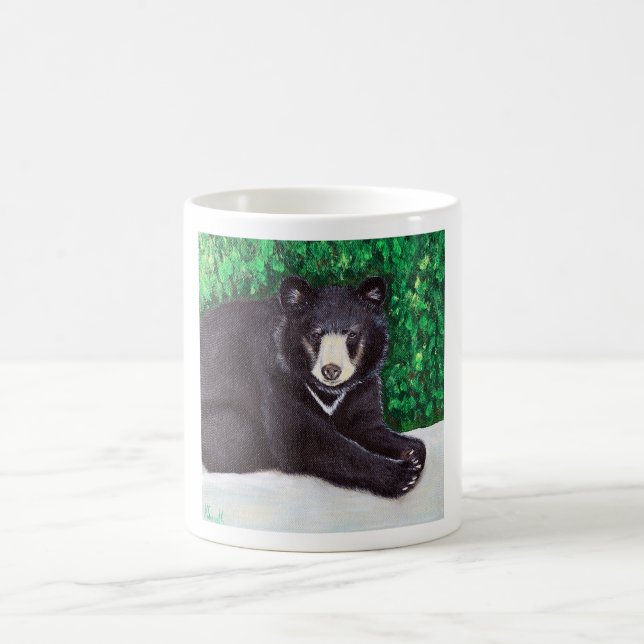 Caneca De Café Pintura do Urso Negro (Centro)