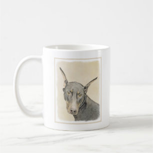 Caneca De Café Pintura Doberman Pinscher - Arte Original para Cac