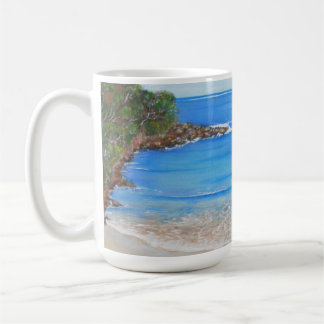 Caneca De Café Pintura em acrílico australiano de Beach Blue Wave