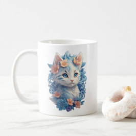 Caneca De Café Pintura em Aquarela de Gato Gato Gato Giro com Abe