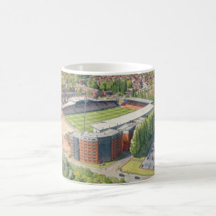 Caneca De Café Pintura em Aquarela do Racecourse Ground de Wrexha