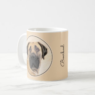 Caneca De Café Pintura em Boerboel - Arte Cachorra Original