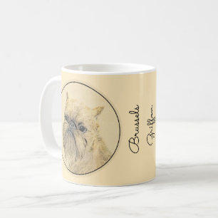 Caneca De Café Pintura em Bruxelas Griffon - Arte Cachorra Origin