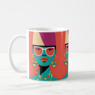 Caneca De Café Pintura em cerâmica Rapariga pintada em cerâmica