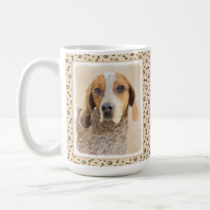 Caneca De Café Pintura em Coonhound Inglês Americano - Arte Canin