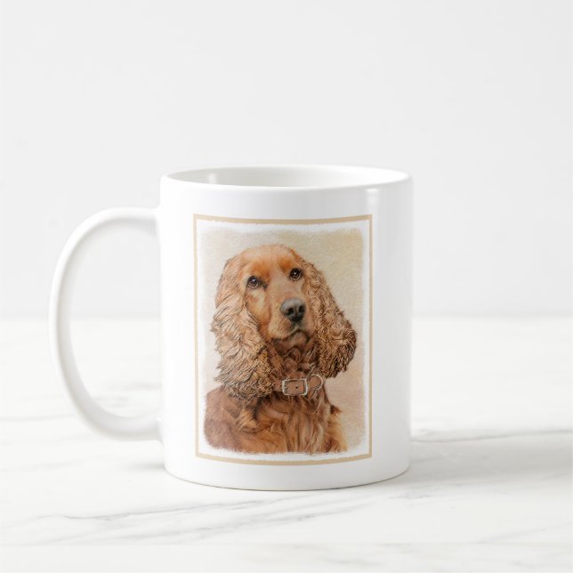 Caneca De Café Pintura em espanhol com Cocker Inglês - Arte Origi (Esquerda)