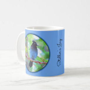 Caneca De Café Pintura em Jay de Steller - Arte original sobre pá