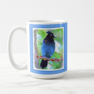 Caneca De Café Pintura em Jay de Steller - Arte original sobre pá