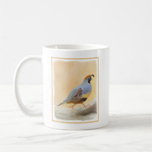 Caneca De Café Pintura em Quail de Gambrel — Arte original sobr