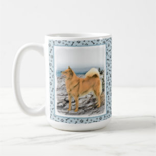 Caneca De Café Pintura em Seashore - Arte Canina