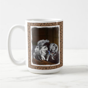 Caneca De Café Pintura em tempo de reprodução de Keeshond - Arte 