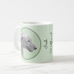 Caneca De Café Pintura em Wolfhound Irlandês - Arte em Cachorro O