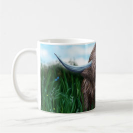 Caneca De Café Pintura escocesa da vaca das montanhas