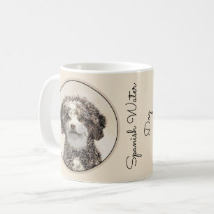 Caneca De Café Pintura Espanhola de Cão-de-Água - Arte Cão Ori