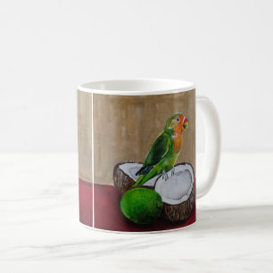 Caneca De Café Pintura Festa Tropical do Lovebird por Alfred Fox