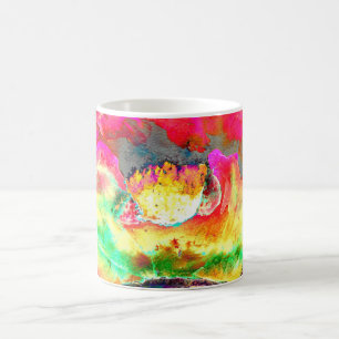 Caneca De Café pintura floral cor-de-água rosa abstrato