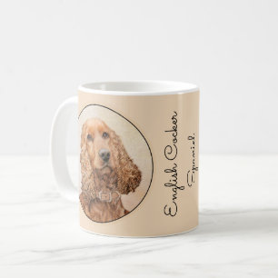 Caneca De Café Pintura Inglesa em Cocker Spaniel - Arte Original