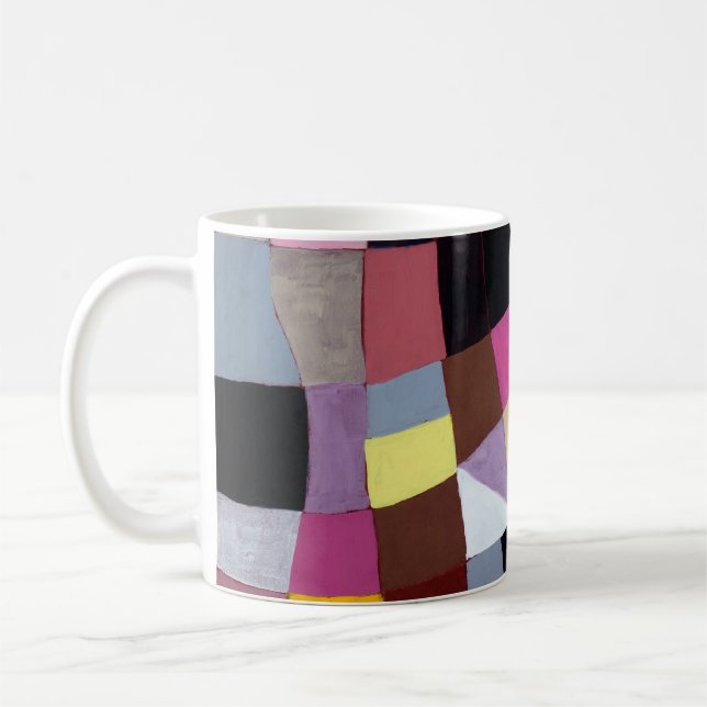Caneca De Café Pintura irregular, com violetas e amarelo (Esquerda)