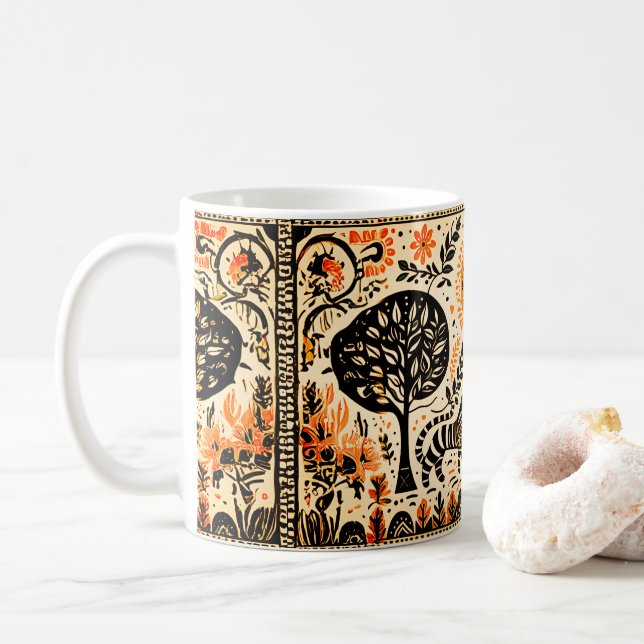 Caneca De Café pintura madhubani (Com Donut)