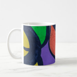 Caneca De Café Pintura multicolor de abstrato