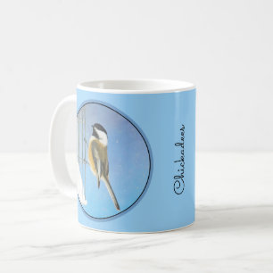 Caneca De Café Pintura no alimentador - Arte de pássaro original