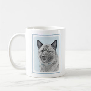 Caneca De Café Pintura Norueguesa de Elkhound - Arte Original de