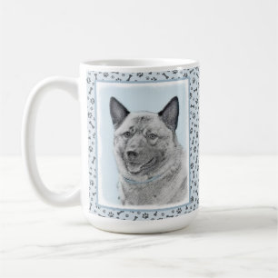 Caneca De Café Pintura Norueguesa de Elkhound - Arte Original de