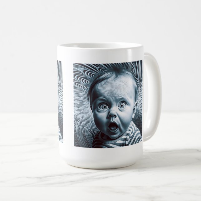 Caneca De Café Pintura Op Bebê Clássico Mug, 15 oz (Frente Esquerda)