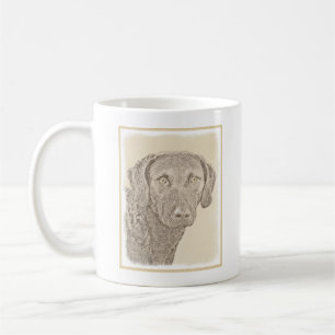 Caneca De Café Pintura Original para Cão na Baía de Chesapeake Re