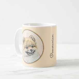 Caneca De Café Pintura Pomeraniana (Laranja) - Arte Canina Origin