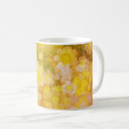 Caneca De Café Pintura por Aquarela com Abstrato Floral Retro Sal