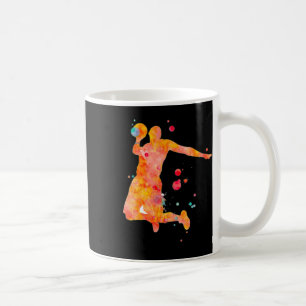 Caneca De Café Pintura por Aquarela do Jogador de Basquete