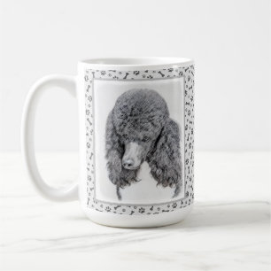 Caneca De Café Pintura Preta Padrão - Arte Canina