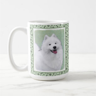 Caneca De Café Pintura Samoyed - Arte Cachorosa Original