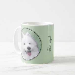 Caneca De Café Pintura Samoyed - Arte Cachorra Original