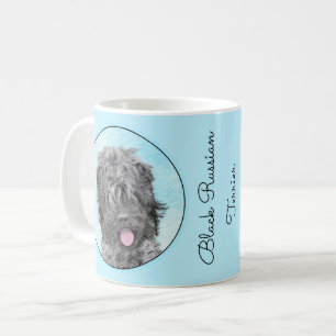 Caneca De Café Pintura Terrier russa negra - Cachorro original bo