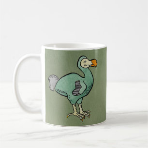 Caneca De Café Pintura verde do pássaro do Dodo da aguarela com